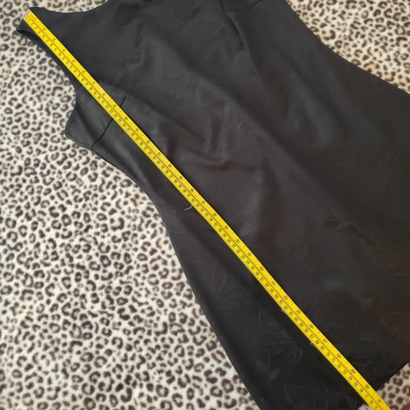 Y2K Forever 21 Little Black Dress, Floral Jacquard Cocktail Mini Dress, Size M - Picture 5 of 14